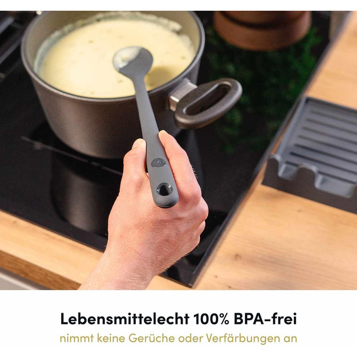 Набір кухонних аксесуарів Hoffmann Küchenhelfer-Set, 10 предметів, сірий, силікон, нержавіюча сталь, антипригарне покриття