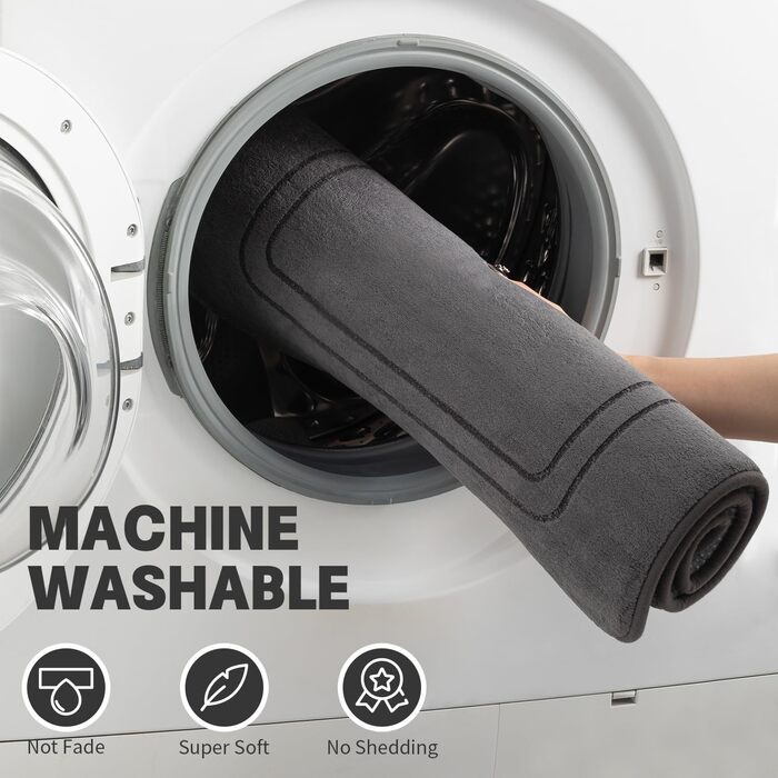 Килимок для ванної кімнати Chakme, антиковзкий, 60x90 см, темно-сірий