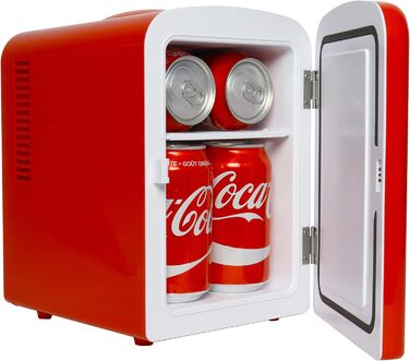 Холодильник Coca-Cola Mini 4L з Bluetooth, для дому, офісу, їжі та напоїв (червоний)