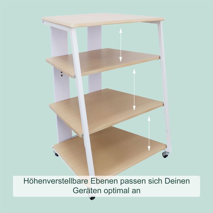 Стеллаж Relaxdays для Hi-Fi апаратури з 4 полицями