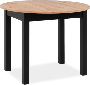 Столовий стіл Esszimmertisch Crawley III Sonoma Eiche 100 см, розкладний, Sonoma Eiche / Чорний