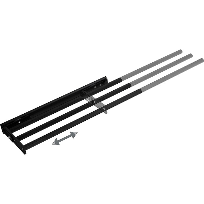 Тримач для рушників SOTECH TED, алюміній, розсувний, поворотний, чорний мат, 3-armig, 450-730 мм