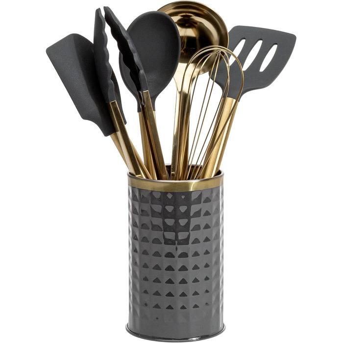 Набір кухонних аксесуарів Paris Hilton: 7 предметів, рожевий та золотий (темно-сірий)