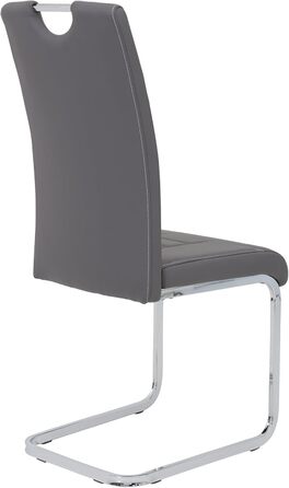 Набір кухонних стільців Hela Ruby, 4 шт., сірий, штучна шкіра, металевий каркас, 140 кг