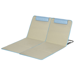 Outsunny Beach Mat, набір з 2 складних пляжних шезлонгів з подушкою, 5-ступінчастий пляжний матрац з регулюванням висоти з сумкою для перенесення, сталь, бежевий, 134 x 48 x 33-43 см