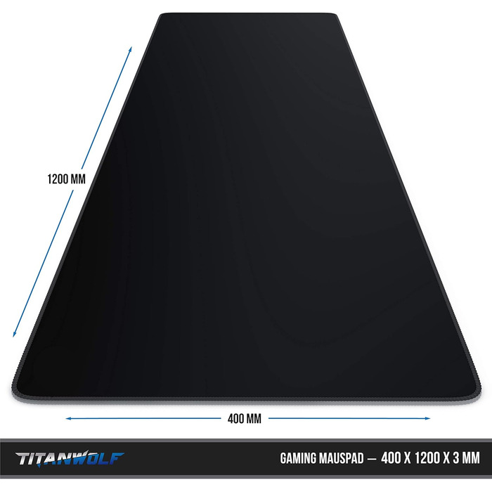 Килимок для миші Titanwolf XXXL 1500x800 мм - великий формат, гнучкий, з гумовою основою, для геймінгу, чорний