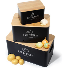 Набір контейнерів для зберігання картоплі, цибулі та часнику 3 шт. з циркуляцією повітря 360°