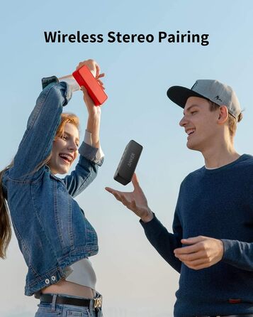 Портативна Bluetooth колонка Anker SoundCore 2, червона: потужний звук, глибокий бас, 24 год роботи, водонепроникність IPX7, сумісна з iPhone, Galaxy