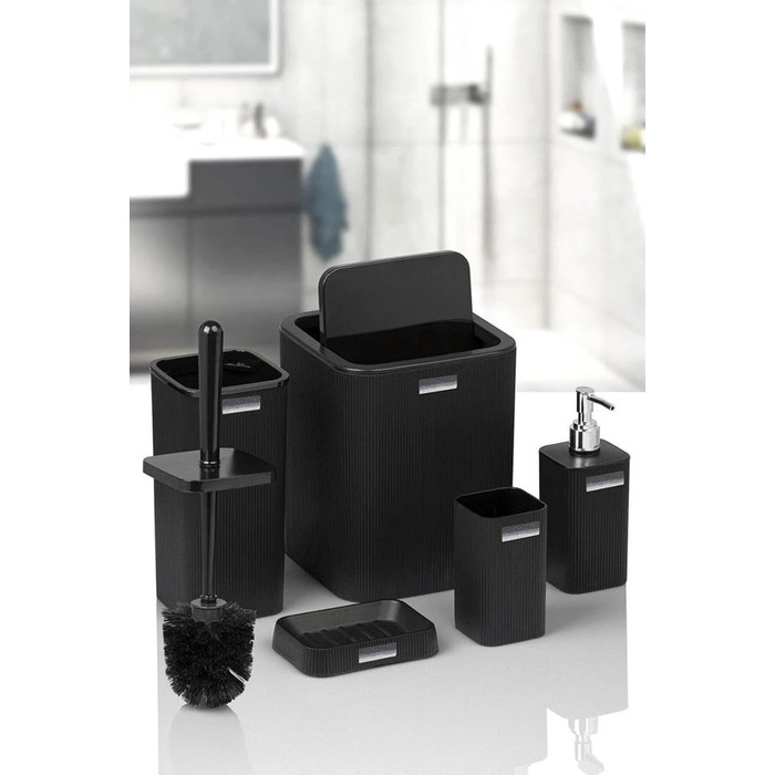 Набір аксесуарів для ванної кімнати розкішний сучасний набір для ванної кімнати (набір з 5 предметів, чорний)