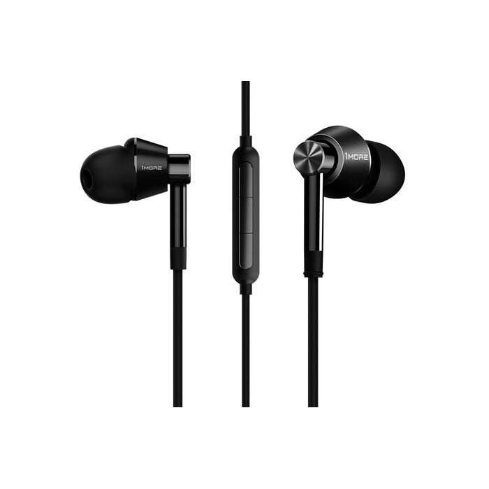 Навушники 1MORE E1010 Quad-Driver Hi-Fi In-Ear з мікрофоном та пультом керування. Сумісні з iOS та Android. Чорний колір.