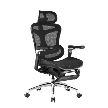 Ергономічне офісне крісло Doro C300 Pro black з підставкою для ніг