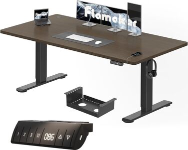 Регульований стіл Flamaker: електричний, з пам'яттю, для офісу, 180x80 см, колір горіх