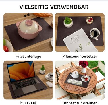 Набори серветок на стіл, відмивані, підставки під горнятка, термостійкі, з екошкіри, двосторонні, для обіднього столу, декор, для вулиці, 43x30 см, світло-зелений+бежевий (6 шт., кутові, кава+чорний)