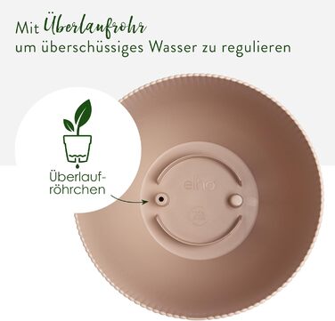 Горщик Elho Sereh Rund 40 - для дому та саду - з переробленого пластику, бежевий, Ø 39.0 x H 33.3 см