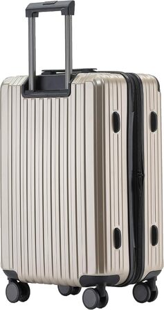 Чемодан з TSA-замком, телескопічною ручкою та 4 колесами, міцний корпус (Champagne, Mittel Koffer)