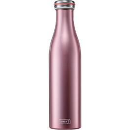 Ізольована пляшка / термос для гарячих і холодних напоїв Lurch 240925 з нержавіючої сталі з подвійними стінками об'ємом 0,75 л, Рожеве золото