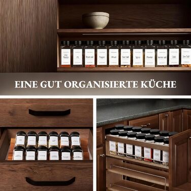 Набір скляних банок для спецій Friberg з дозатором, 20 шт. x 120 мл, з нержавіючою кришкою, чорний