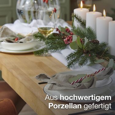 Набір посуду на 6 осіб, 18 предметів, білий з чорним обідком (Tafelservice). Включає: 6 тарілок для десерту, 6 кавових чашок, 6 підставок під кавові чашки.