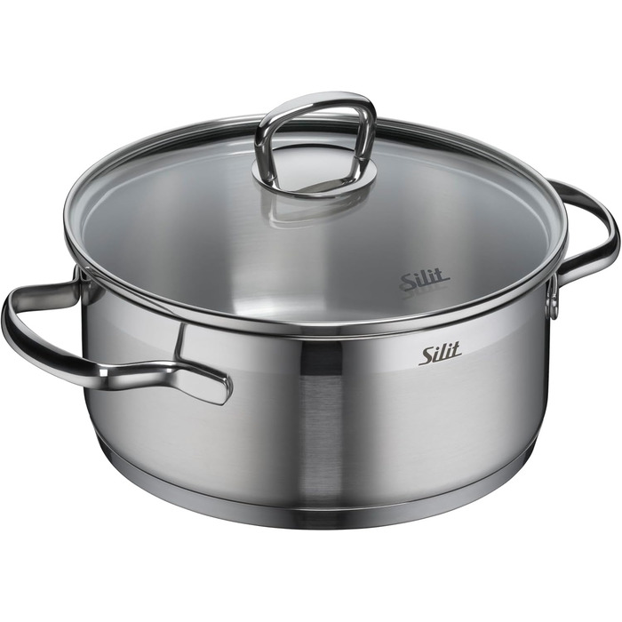 Набір каструль Silit Toskana Induktion 4 шт. з нержавіючої сталі, з кришкою з термостійкого скла, антипригарне покриття відсутнє