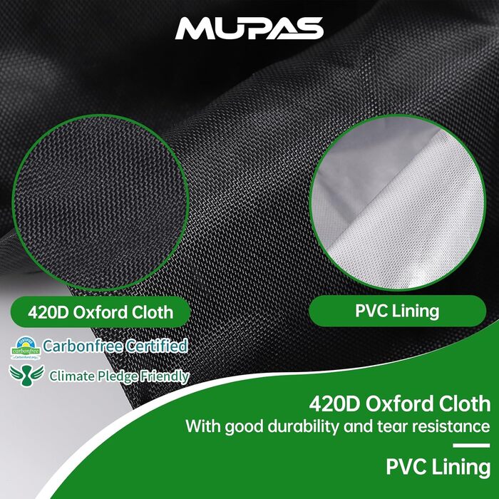 Водонепроникний чохол для садово-патіо меблів 420D Oxford, 180x120x74 см (чорний)