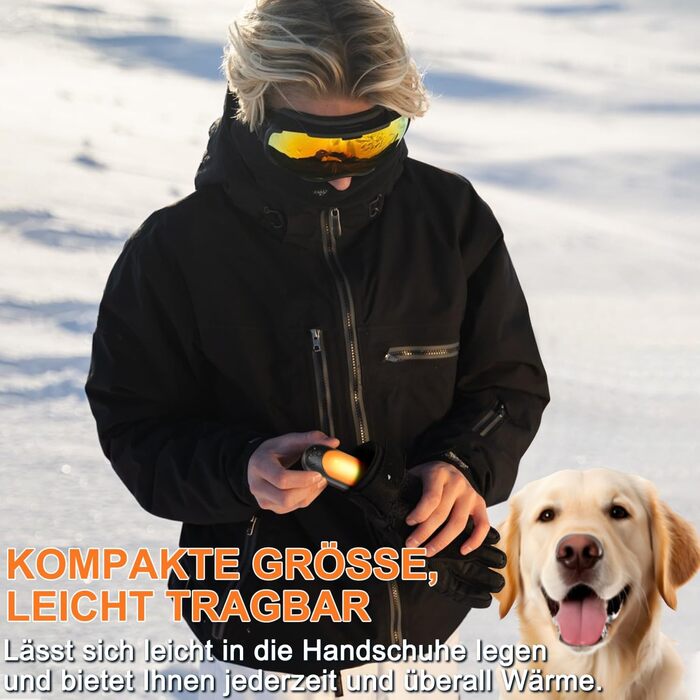 Електричний грієчка для рук Lepwings, 2 шт., 6000 mAh, USB-зарядка, 3 режими, 20 годин роботи, для активного відпочинку взимку, чорний