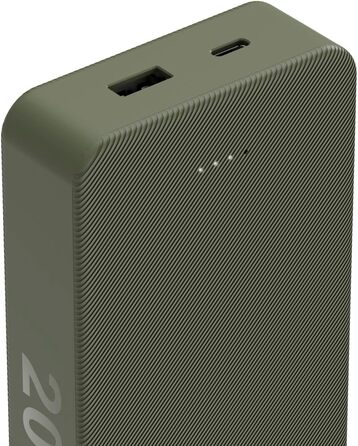 Портативний зарядний пристрій, зелений, 20 20000mAh, USB-C/A, LED