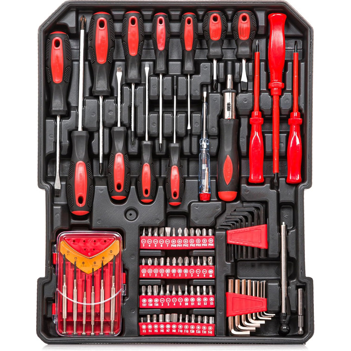 Набір інструментів KANWOD 1500 предметів в алюмінієвому кейсі на колесах - для дому, гаража, автосервісу та хобі