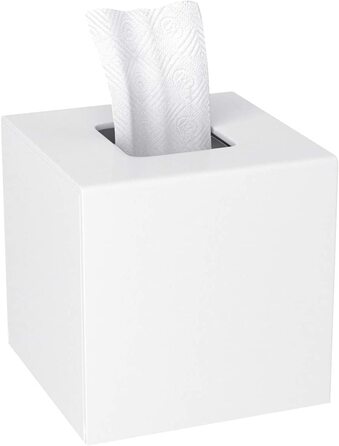 Коробка для косметичних серветок HIIMIEI, коробка для акрилових серветок 25,0 13,0 9,0 см / Коробка для серветок з магнітною кришкою для їдальні, ванної, спальні, автомобіля, офісу (білий, 14 14 14 см)