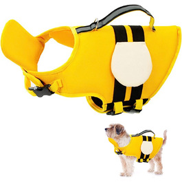 Собачий рятувальний жилет XiXiRan чорний з жовтим