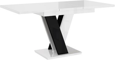 Розсувний кухонний стіл PROROOM FURNITURE Malvi – чорний, 120-160 см, для 4-6 осіб | Сучасний дизайн | Легка збірка | Для їдальні та кухні