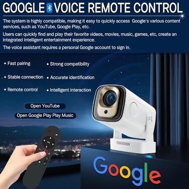 Портативний міні проєктор 4K з Wi-Fi та Android 11: підтримка 1080P Full HD, HDMI, для телефону/ПК/ноутбука, з вбудованим динаміком (HY260pro)