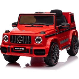 Дитячий електромобіль Mercedes G63 AMG 4x4 180 Вт, шкіряне сидіння, EVA колеса, пульт, 12V, червоний
