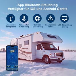 Дизельний обігрівач 8KW 12V з Bluetooth, LCD-дисплеєм та пультом дистанційного керування для автодому, авто, човна, каравану, червоний