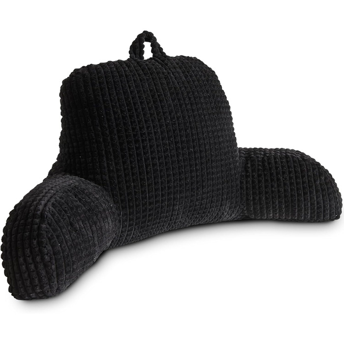 Крісло-мішок Holawakaka для дорослих з підлокітниками та спинкою, чорний, великий - для читання, відпочинку та роботи за ноутбуком