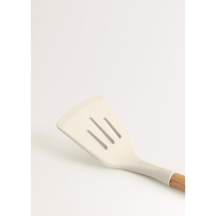 Набір кухонного приладдя 11 предметів, кремово-білий та дерево, силікон та букове дерево, BPA-free, стійкий до тепла до 230°C