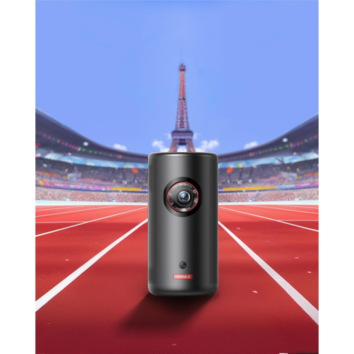 NEBULA Capsule 3 Laser GTV: Міні-проектор з лазером, 1080p, 300 ANSI Lumen, Wi-Fi, Dolby Digital, Автофокус, 120 дюймів, 2.5 години роботи від акумулятора