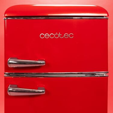 Холодильник Cecotec Bolero CoolMarket 2D Origin 86L - Retro, 89.3 x 48.7 см, 86 л, Клас E, з Ice Box, внутрішнім освітленням та хромованим ручками