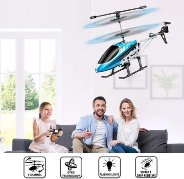 Радіокерований вертоліт VATOS YD-927, RC гелікоптер для дітей, 3 канали, 2.4 GHz, LED, гіроскоп, міні-вертоліт для приміщень
