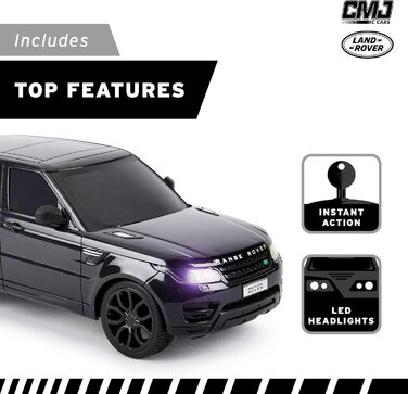 Радіокерований позашляховик Range Rover Sport CMJ 1:24 з LED-підсвічуванням, чорний