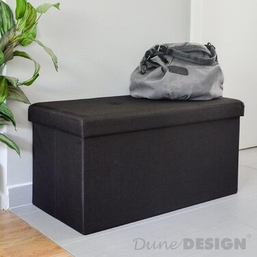 Лавка DuneDesign 80L - 76x38x38 см Табурет - Складна лава-скриня з роздільником Dark Brown