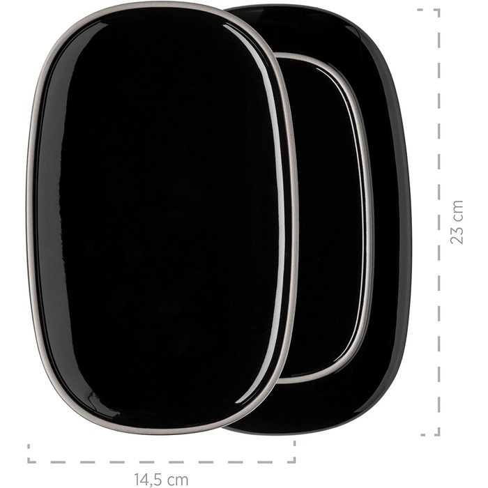 Набір сервірувальних тарілок MSER Isora, 3 квадратні, керамічні, чорні (макс. 60 символів)