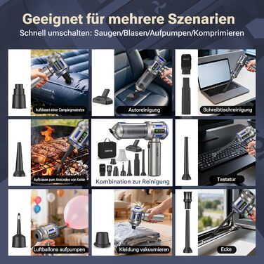 Акумуляторний ручний пилосос Yomile AD10 для авто та дому, 27000Па, 150Вт, бездротовий портативний міні-пилосос з функцією обдуву