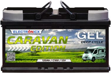 Акумулятор 12V120Ah GEL для сонячних батарей Caravan Edition, човнів, автофургонів, кемпінгу