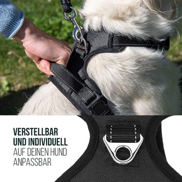 Шлейка для собак Happilax, регульована, світловідбиваюча, розмір XL, чорна