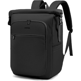LOVEVOOK Рюкзак Rolltop, чорний, 17.3 дюйми, водонепроникний, для подорожей, школи, університету, велосипеда