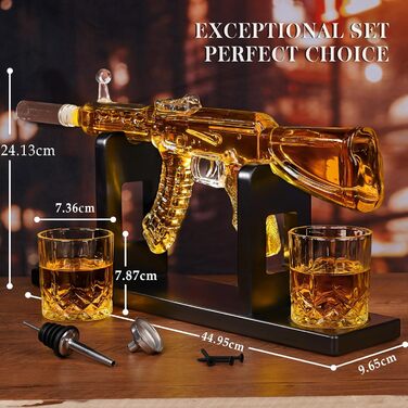 Набір віскі Oaksea: декантик та 2 келихи – подарунок для чоловіка, тата, друзя, коханого. Ідеальний подарунок на Різдво та інші свята для любителів віскі. Аксесуари для бару.