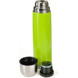 Термос GRWE, нержавіюча сталь, 1 л термос з вакуумною ізоляцією, з поворотною кришкою і стаканчиком для пиття, герметичний-зелений