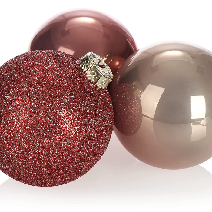 Різдвяна куля-скляні ялинкові кулі для різдвяної ялинки-прикраси для різдвяної ялинки-ялинкові прикраси-скляні кулі (8 см, рожевий), 12 шт.