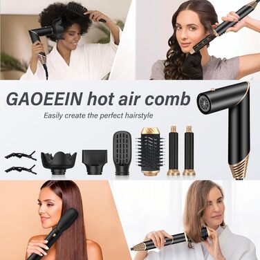 Фен GAOEEIN Air Styler 6 в 1 Magic Twist, 110 000 об/хв, швидке сушіння, для всіх типів волосся