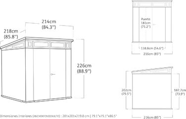 Сарай садовий Keter Artisan 7x7 з підлогою, похилим дахом, подвійними дверями та вікном, 214x218x226 см, 8.3 м³, сірий - для зберігання на вулиці